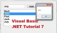 Visual Basic .NET Tutorial 7 - How to use a Listbox in VB.NET