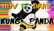 KUNG FU 🐼 PANDA Drawing, Coloring 🎨& Glittering✨️