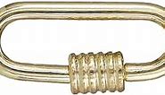 14K Yellow Gold Oval Shaped Carabiner Screw Lock Jewelry Enhancer