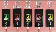 Oneplus 8T vs Oneplus 8 Pro vs Nord vs 7 Pro vs 7T Battery Charging Test | Fast Charging Test