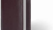 Aurya Checkbook Cover for Check Registers, Leather Checkbook Holder with Card Slots & Pen Holder for Personal Checkbook