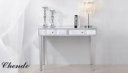 Chende Mirrored Desk with 2 Drawers for Vanity and Foyer