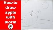 How to draw an apple with worm