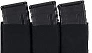 IDOGEAR Triple Mag Pouch Elastic Molle Magazine Pouches Open-top Carrier for M4/M16/AR/AK Rifle Magazines