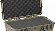 Condition 1 22” Large Rolling Hard Case Lockable Storage Box, Waterproof Plastic Case Dustproof Protective Luggage w/Customizable Foam, Camera, Tactical, Scientific Gear #300, 22”x14”x9, Tan