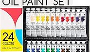 MEEDEN Oil Paint Set, Non-Toxic 24 x 22ml/0.74oz Oil Paints for Canvas Painting