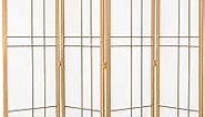 Oriental Furniture 7 ft. Tall Eudes Shoji Screen - Natural - 4 Panels