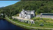 Kylemore Abbey, Connemara, Galway, Ireland. Cinematic 4K Drone.