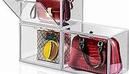 starogegc 3Pack Clear Plastic Handbag Storage Organizer for Closet, Acrylic Display Case for Handbag and Purse, Purse Organizer for Closet with Magnetic Lid for Book, Toys, Hat