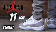 JORDAN 11 LOW CEMENT GREY DETAILED REVIEW & ON FEET W/ LACE SWAPS!!