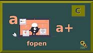 THE DIFFERENCE BETWEEN a AND a+ WITH fopen FUNCTION - c language