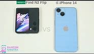 Oppo Find N2 Flip vs Apple iPhone 14 SpeedTest and Camera Comparison
