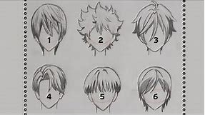 How to draw male ANIME HAIR - Slow Tutorial for Beginners (No time lapse)