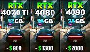 RTX 4070 Ti vs RTX 4080 vs RTX 4090 - Test in 8 Games