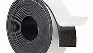 Adhesive Neoprene Solid Rubber Strips 1/16 (.062)" Thick X 1" Wide X 10'Long, Self Stick Neoprene Rubber Sheet Non-Slip Insulation Pads Black Rubber Padding Rubber Strip Roll