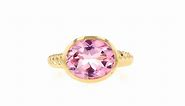 6.30 Carat Pink Topaz Ring in 18kt Gold Over Sterling