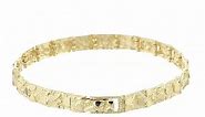 Men's 14k Solid Yellow Gold Nugget Diamond-Cut Bracelet, 8.5