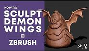 How to 3d sculpt demon wings using ZBrush