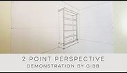 How to draw a bookcase using 2 pt perspective