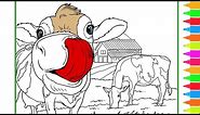 Coloring Cute Farm Animals - Cows, Pigs, Horse, Dog | Coloring Book Pages