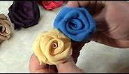 DIY, How to make Fabric Flowers Roses, Satin, Chiffon, Tutorial