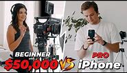 Beginner with $50,000 RED Camera vs PRO with iPhone 13!