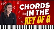 Key of G: How to Form and Play Chords on Piano for beginners (Piano Tutorial)