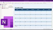 Insert an Editable Calendar into a OneNote Page\Section