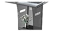 KSacry Acrylic Clear Black Podium Stand with Storage Shelf,Plexiglass Pulpits for Churches,Conference,Speeches,Weddings,Classroom,Professional Presentation Podiums (23.6"L X 17.7"W X 43"H, Black)