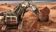 Terex RH170 Face Shovel Excavator Loading Hitachi & Terex Dumpers