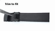 Mens Black Leather Belt Automatic Buckle 52 to 72inch