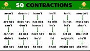 50 Contraction Words in English