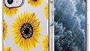 RVIXE Sunflower Blossom Designed for iPhone 12 Case and iPhone 12 Pro Case (6.1) Inch 2021, Yellow Flowers Pattern Girls Women,Thin Soft TPU Shockproof Protective Cover Case