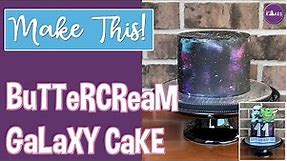 Simple Galaxy Cake Design With Buttercream!