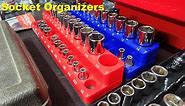 WorkPro magnetic 1/4" drive socket organizers.