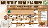 Learn How To Create This Incredible Monthly Meal Planner With Calorie Count In Excel [Free Download]