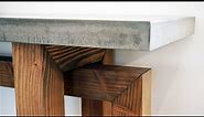 4x4 Console Table with Concrete Top