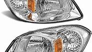 for 2005 2006 2007 2008 2009 2010 Chevy Cobalt Headlight Assembly compatible with 07-09 Pontiac G5 / 05-06 Pursuit Clear Lens Chrome Housing Amber Reflector Headlamp Replacement Pair