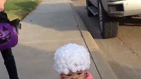 Toddler Dressed Up As Old Lady