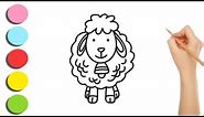 Sheep Drawing, Painting & Coloring for Kids & Toddlers | Sheep Drawing