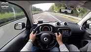 Smart ForTwo 1.0 (2016) on German Autobahn - POV Top Speed Drive