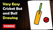 Bat ball drawing | How to draw bat and ball