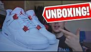 UNBOXING THE AIR JORDAN 4 METALLIC RED (REVIEW) *EXCLUSIVE*