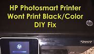 HP Photosmart 6525 6520 Printer Not Printing Black Ink - HP Photosmart Printer Not Printing