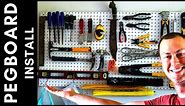 How to hang a pegboard in the garage.