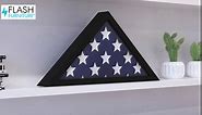 Flash Furniture Sheehan Memorial Flag Display Case - Black Solid Wood Military Flag Display Case for 9.5 x 5 American Veteran Flag