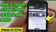 iPhone 13/13 Pro: How to Convert a Color Photo to Black and White