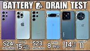 Samsung S24 Ultra vs iPhone 15 Pro Max / Pixel 8 Pro / Xiaomi 14 / OnePlus 11 - BATTERY DRAIN TEST