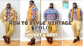 How To Style Men's Casual StreetWear Vintage Polo Ralph Lauren Jacket And Vest | 2022 Ideas