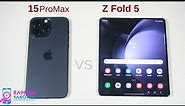 Apple iPhone 15 Pro Max vs Samsung Galaxy Z Fold 5 Speed Test and Camera Comparison